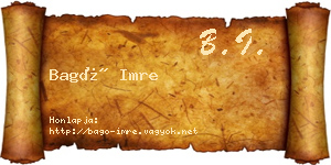 Bagó Imre névjegykártya
